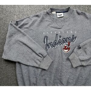 Cleveland Indians Lee Sports Crewneck Sweatshirt Mens Sz 2XL Vtg Chief Wahoo